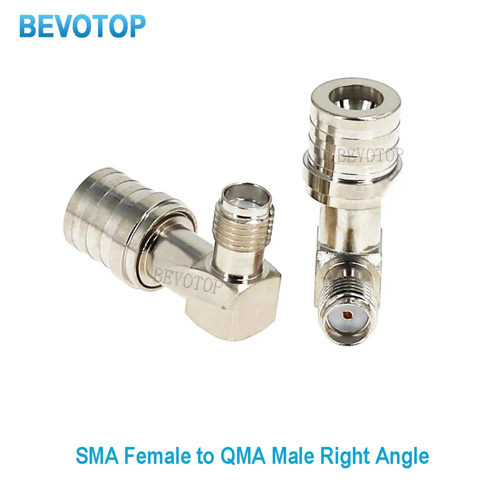 10PCS SMA Female to QMA Male Right Angle Connector for WiFi Antenna Radio Antenna SMA to QMA 90° RF Coaxial Adapter Wholesale