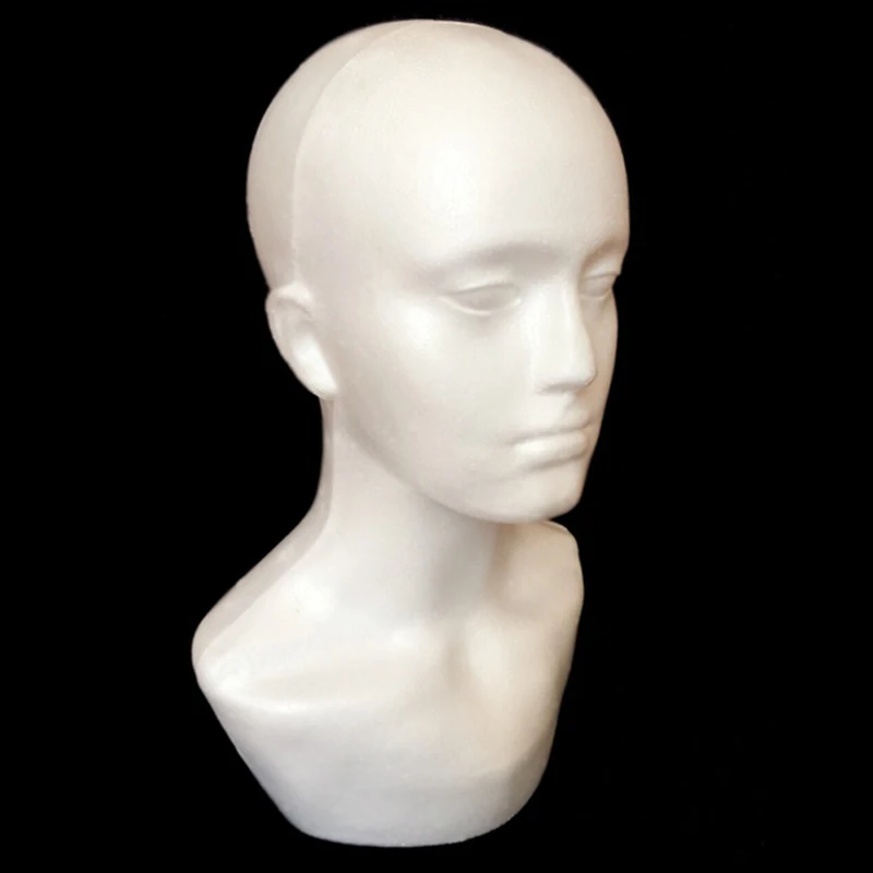 Cabeza de Maniquí de espuma para exhibición masculina, modelo de soporte para pelucas, sombrero y bufanda