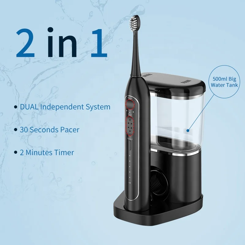 Countertop Portable Water Flosser 500ML Water Tank  for Toothbrush Combo IPX7 Waterproof Rechargeable Home Care