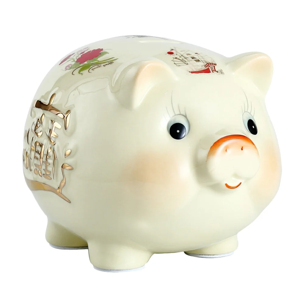 

Cute Ceramic Piggy Bank Pig Shape Coin Jar Durable Home Decoration Children Savings Gift Student Coin Bank Cute Ornament