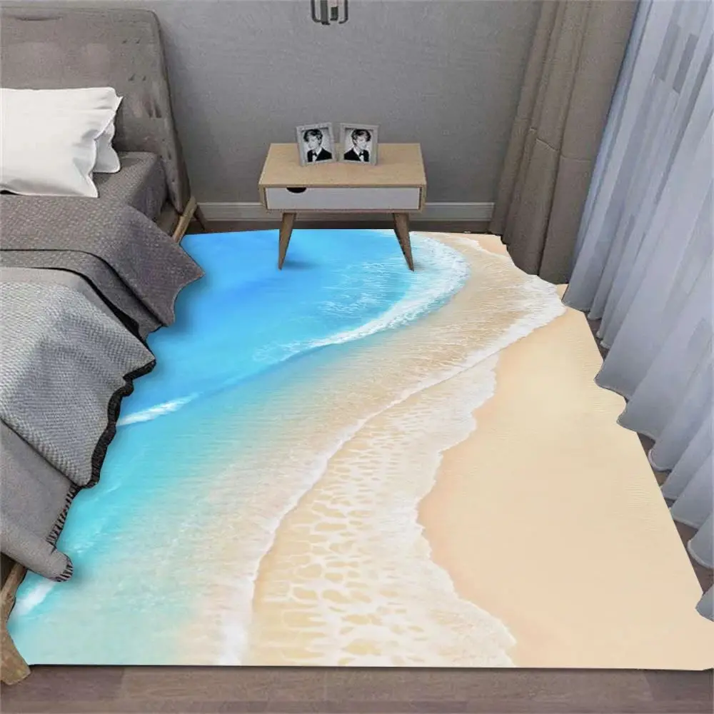 VIKAMA Beach Shell Area Rug Non-slip Soft Summer Coastal for Living Room Bedroom Decor