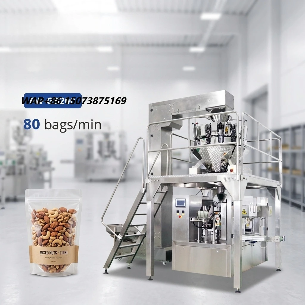 Dual Hopper Independent Weighing Mixed Grain Nut Complete Filling Doypack Packing Machine