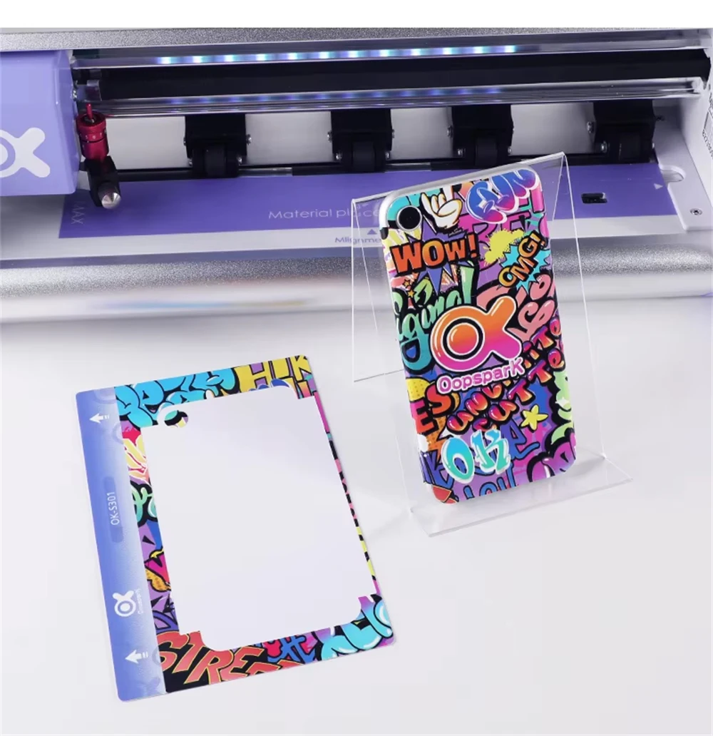 FONLYU 190*120mm 3D Laser Bling Back Skin Sticker for Cell Phone Rear Cover Decorative Protective Film with Sunshine F22 ultra
