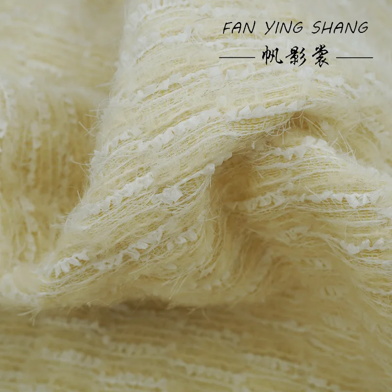 

2025 Fashion Willow Leaf High Wool Tweed Fabric For Coat Telas Para Costura Tissus Couture ткань Cloth Material Sewing Diy