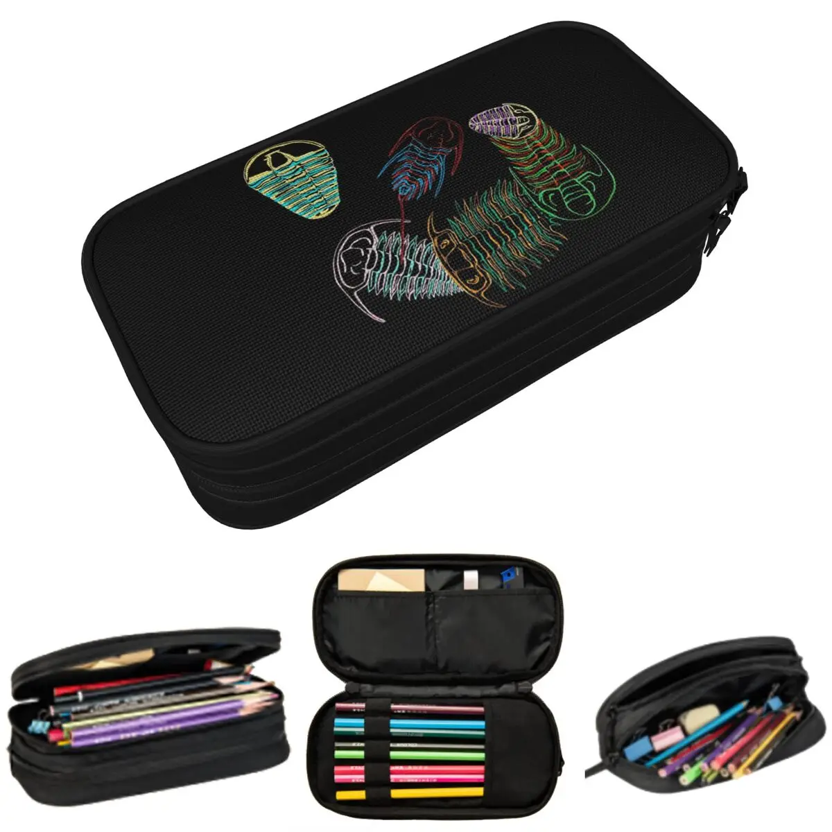 

Cambrian Era Trilobites 2 Pencil Cases Large Storage Pen Bags Pen Box Pencil Pouch For Boys Girls Students Stationery School