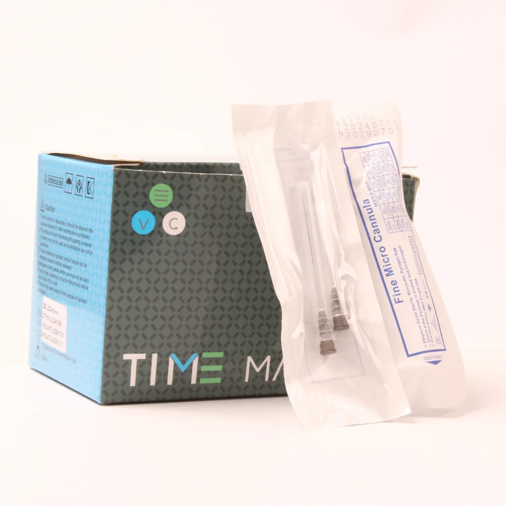 50pcs Tattoo 22G Micro Cannula Fine Needles 38mm 50mm 70mm Disposable Blunt Tip Needle for Facial Fillers