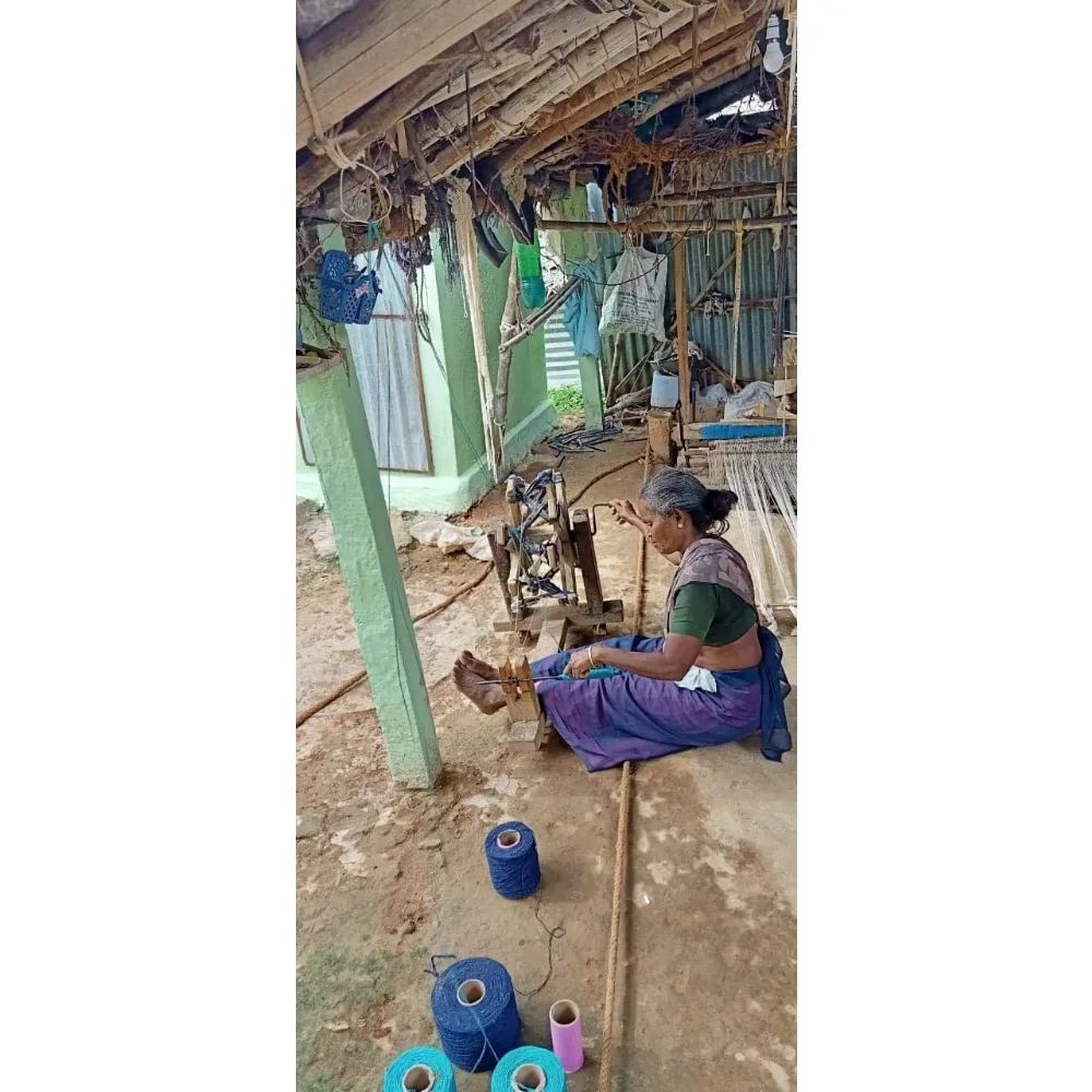 سجادة يوجا من القطن العضوي - مصنوعة يدويًا وغير سامة وخالية من المواد الكيميائية للتمرين والتمارين والعافية