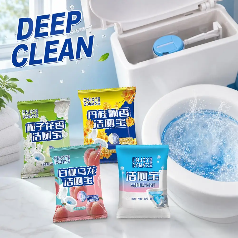 Automatic Toilet Cleaning Tablet Deodorant Stain Remover Long-Lasting Scent Bathroom Toilet Care Supplies