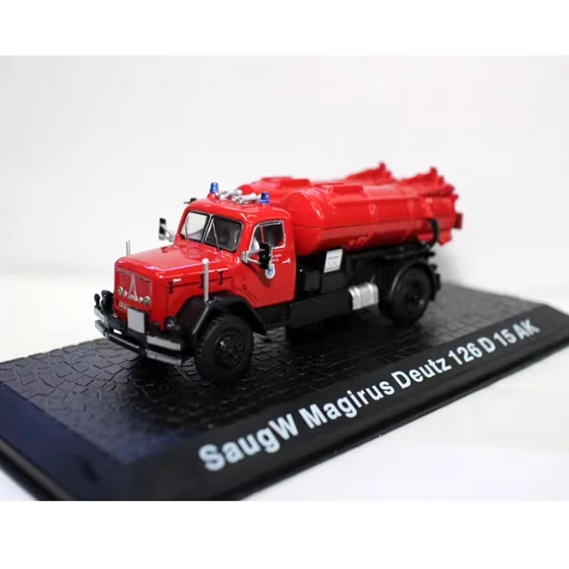1/72 escala Magirus Deutz 126 D motor de bomberos tanque de agua modelos de aleación colección de juguetes para niños adultos regalo de recuerdo pantalla estática