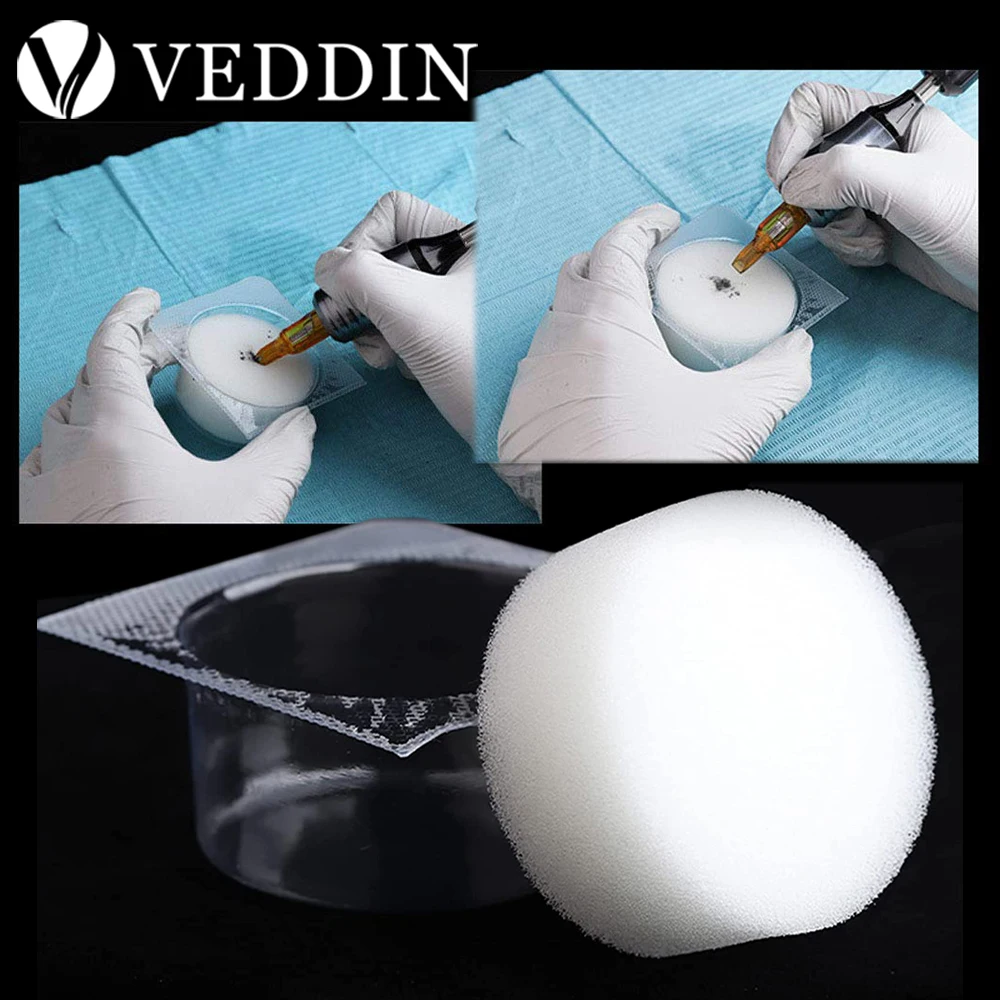 4/8/16/24/48PCS Tattoo Needle Cleaning Sponge Dip Foam Disposable Rinse Dip Foam Cap for Tattoo Cartridges Tattoo Accessories