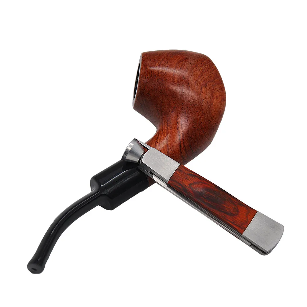 Tobacco  3in1 Red Wood Stainless Steel Pipe Cleaning Reamer Tamper Tool