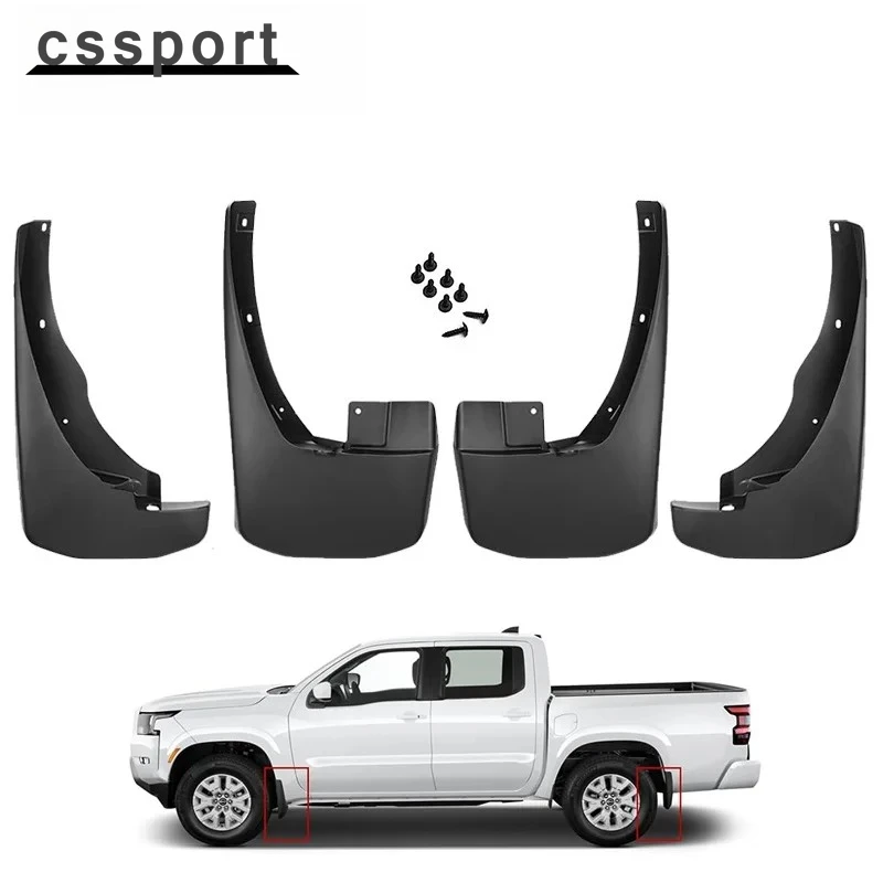 

999J2-BS0004 999J2-XR00003 4 шт. Брызговики из полипропилена + ТПЭ, брызговики для Nissan Frontier Pickup 2005-2022, 4-дверные, черные