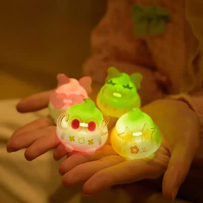 

Choco Teddy Emmmkun Blind Box Blingbling LED Light Figurine Cute Trendy Poop Statue Creative Desktop Decoration Collectible Gift