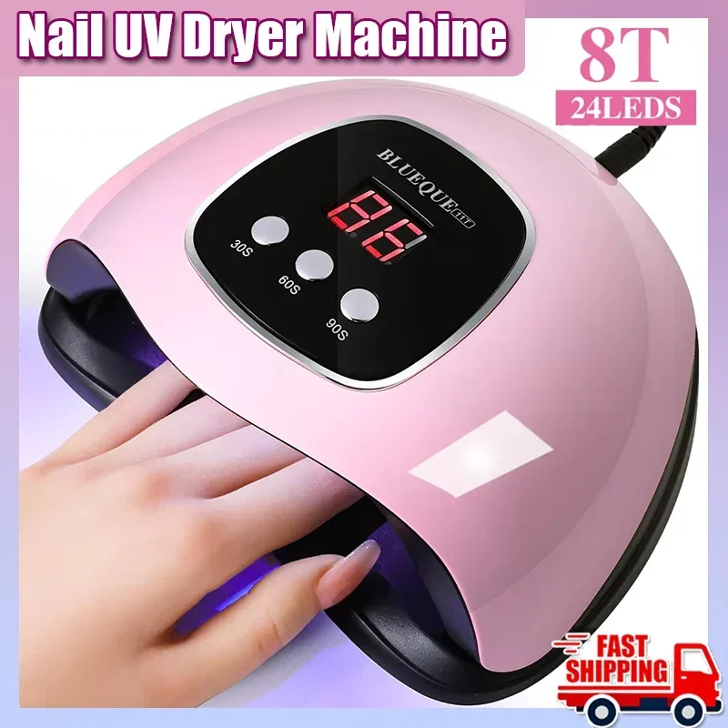 

Профессиональная УФ-лампа для маникюра с 24 светодиодами, для домашнего использования, для сушки лака и гель-лака, с USB-кабелем.