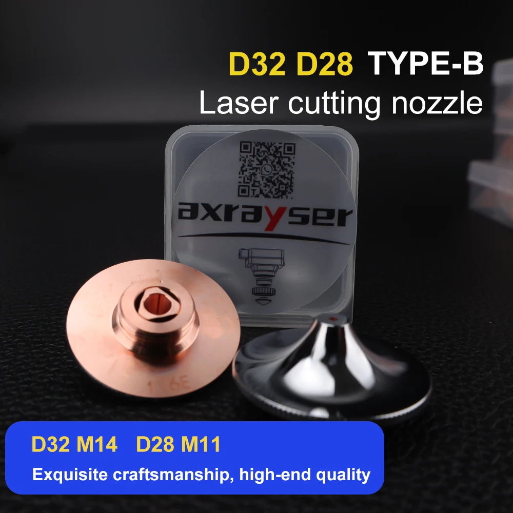 High Speed Laser Nozzles D28 32mm M11 M14 Double Layer Chrome Plated for Raytools WSX HSG HANS Precitec Laser Head Parts