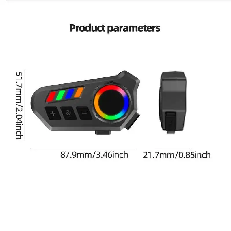 K06A Motorcycle Helmet Music Player Helmet Headphones Bluetooth 6.0 Hands-Free Calls Phone Headset IP65 Waterproof Wireless
