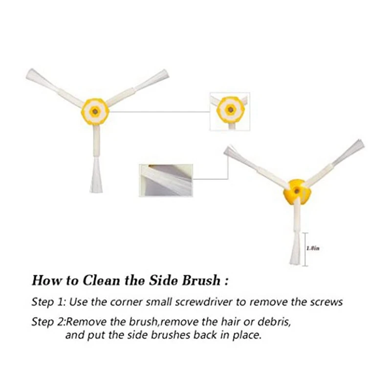 Трехсторонняя боковая щетка для робота Roomba, запасные части для пылесоса Roomba 500 600 700