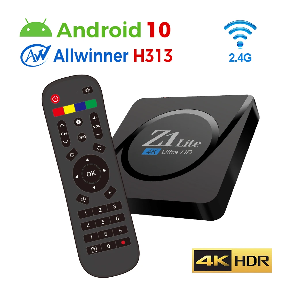 Z1 Lite 4K Smart TV Box Android 10 Allwinner H313 2GB 16GB Wifi Media Player for various TVs Quad Core Wifi 4K Set Top Box