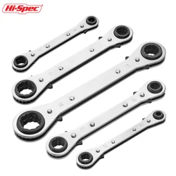 Hi-Spec  4-in-1 Ratchet Wrench 4 Head Sizes Adjustable Socket Wrench Flexible Telescopic Wrench Spanner Hand Tools Wrenches