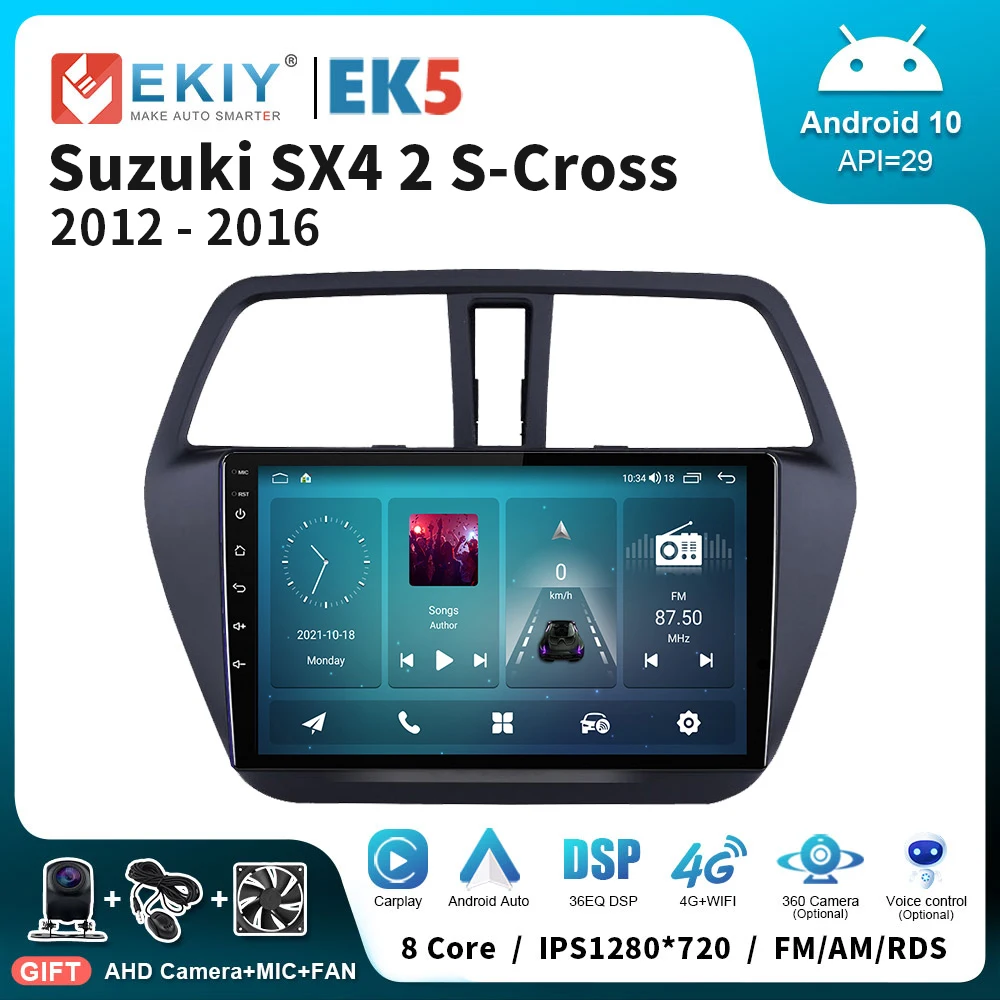 

EKIY EK5 для Suzuki SX4 2 S-Cross 2012 - 2016 Android 10 автомобильный радиоприемник мультимедийный плеер Carplay автомобильный стерео GPS 2din DSP головное устройство