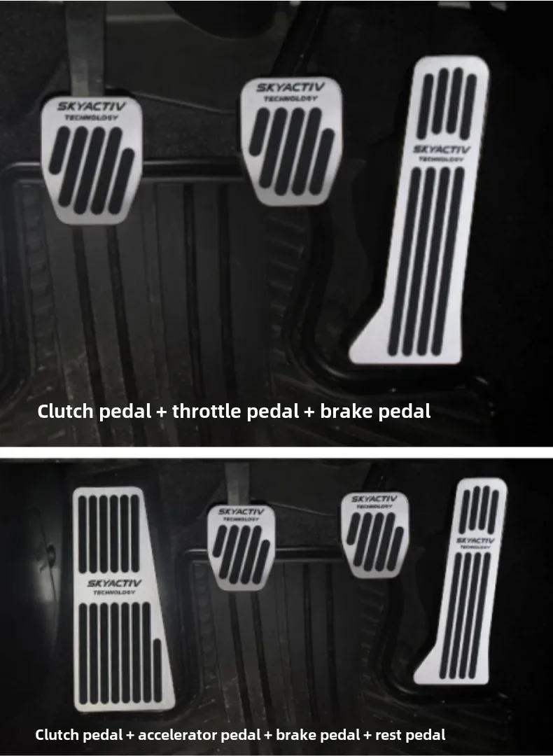 Auto Gaspedal Bremspedale Fußstütze Pedal Abdeckungen Rutschfeste Pads Für Mazda 3 2014 2015 2016 2017 2018 LHD/RHD AT/MT Zubehör – Detail 7