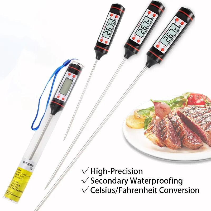 15/30/50CM Kitchen Food Digital Thermometer Long Probe Cooking Meals Temperaure Sensor Moonshine Liquid Oven Thermocouple Meter