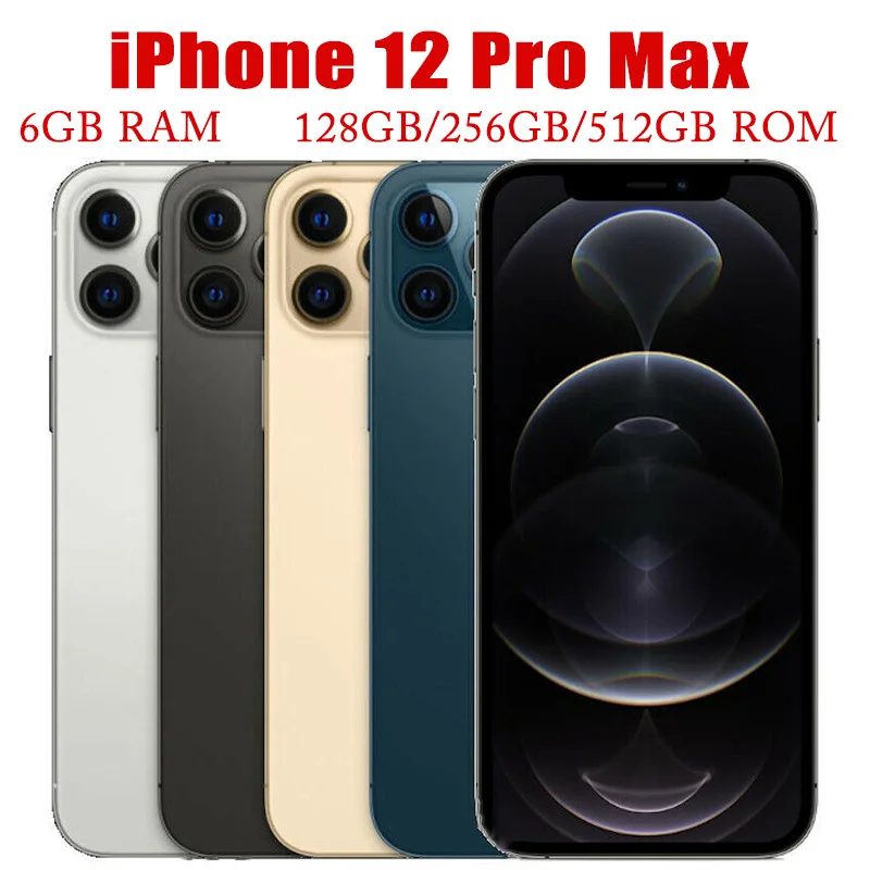 

Apple iPhone 12 Pro Max 128GB 256GB 512GB ROM 6.7" OLED RAM 6GB A14 Bionic IOS Face ID NFC Unlocked 5G Original Smartphone