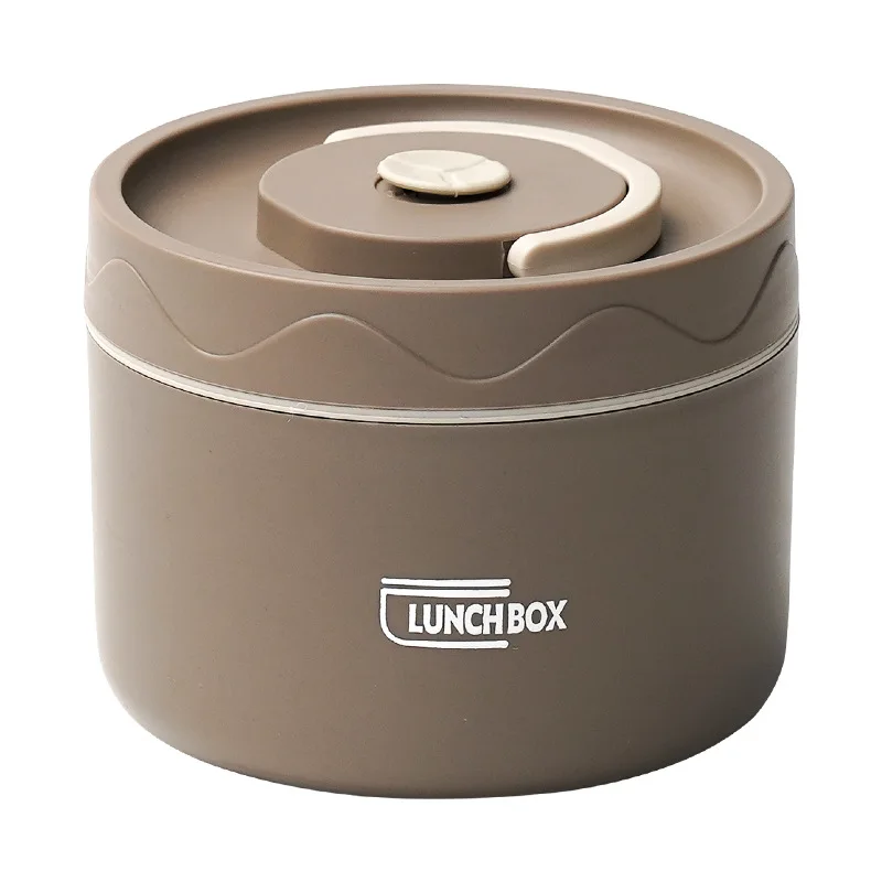 Stainless Steel Insulated Lunch Box Insulated Bucket Household Double Cover Soup Bowl Bento Box Lunch Box