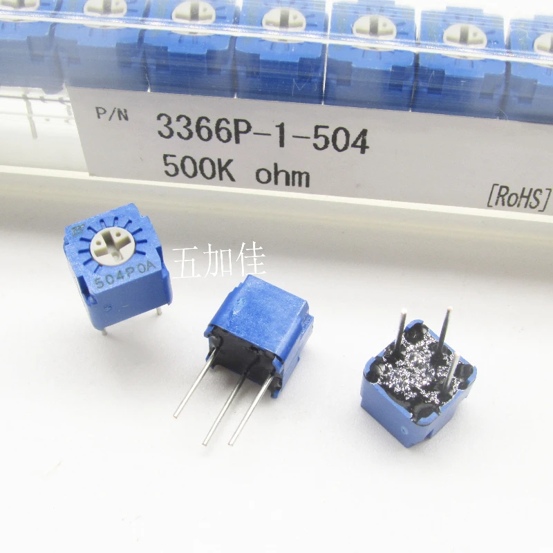 30PCS/imported 3366P-1-504 500K Top Adjustment Pin Trimming Adjustable Resistance Potentiometer