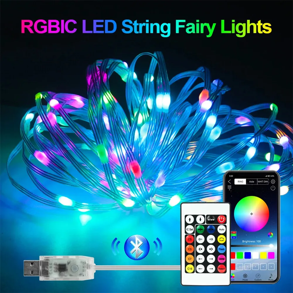 

USB Light Strip RGB Illusion APP Intelligent Point Control Leather Wire Light Strip Can DIY Shape Indoor Decoration