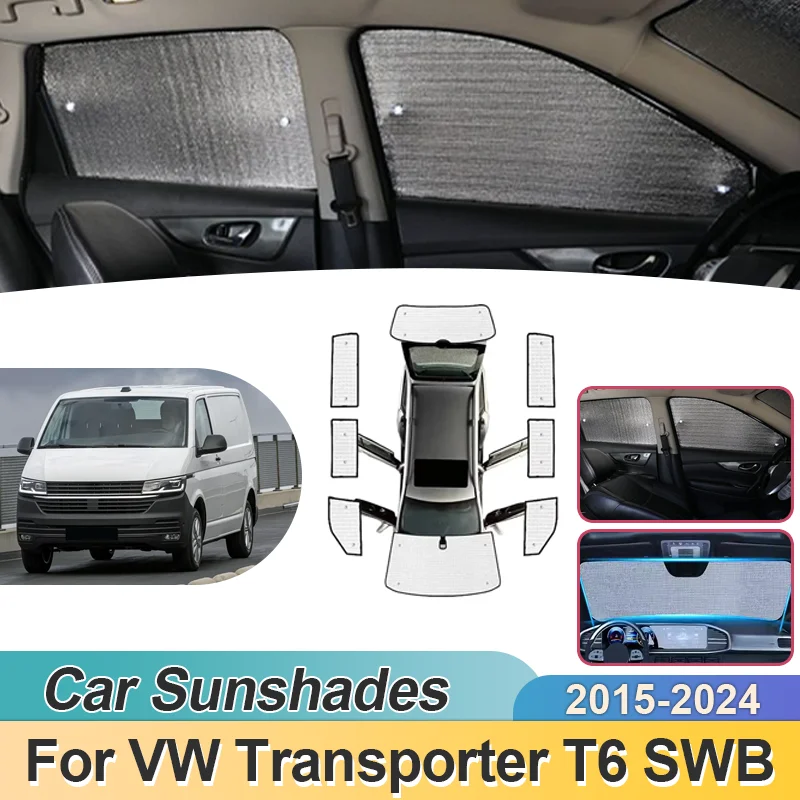 

Солнцезащитные козырьки для Volkswagen VW Transporter Multivan T6 SWB 2015-2024, автомобильные солнцезащитные козырьки с защитой от ультрафиолета, полное покрытие, аксессуары для ветрового стекла