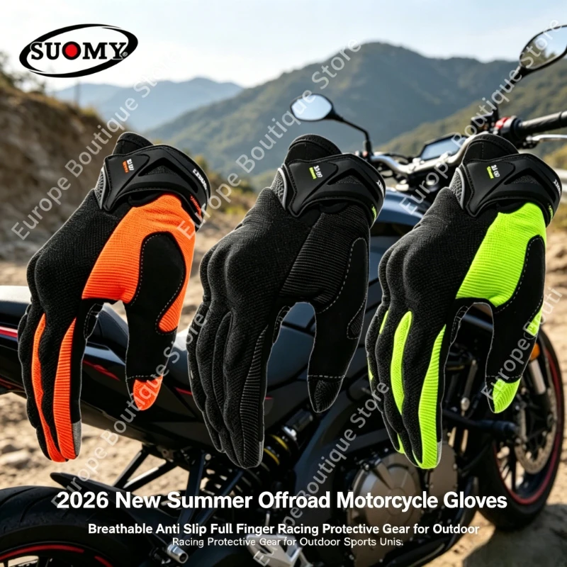 

2026 New Summer Offroad Breathable Anti Slip Full Finger Motorcycle Gloves Racing Protective Gear for Outdoor Sports Unisex