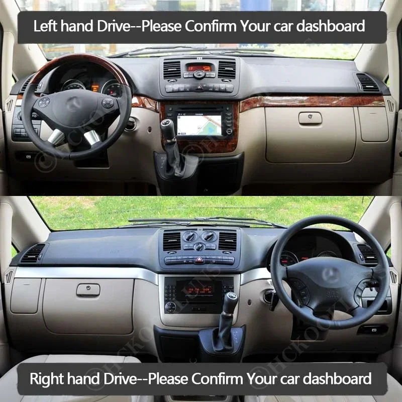 Dashboard Cover Board Mat Carpet Pad Sunshade Anti-dirty Accessories for Mercedes Benz Vito W639 Viano Valente V Class 2004~2014