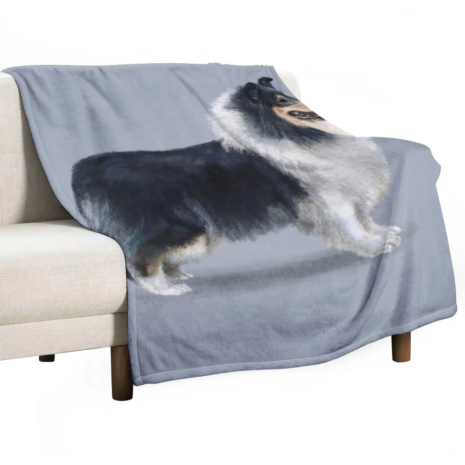 

Tri Coloured Rough Collie Throw Blanket Stuffed Blankets Soft Plaid