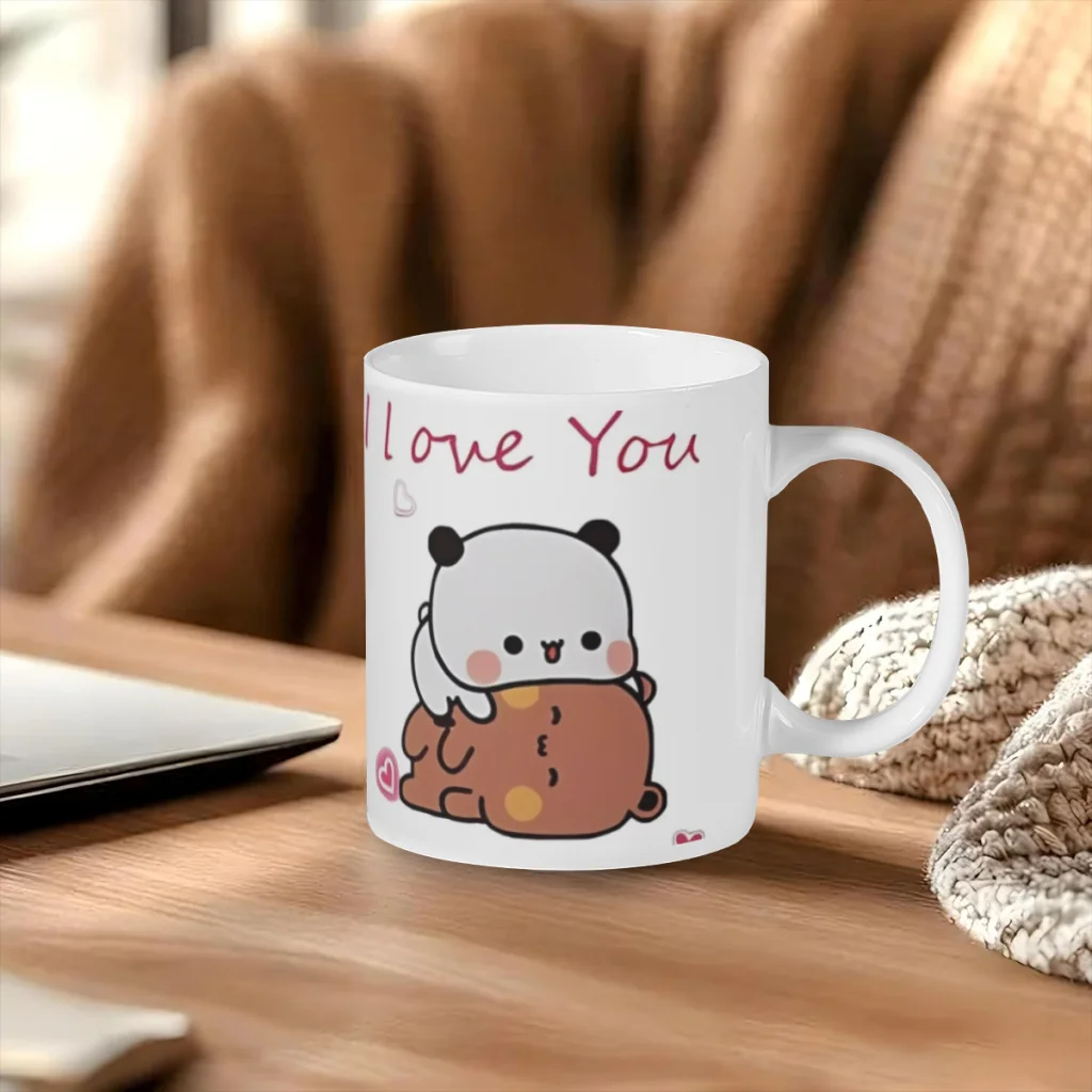 Panda And Brownie- True Love BuBu DuDu Couple 2024 Ceramics Coffee Mug  Thermal Color-changing Birthday Gift Back To School Mug