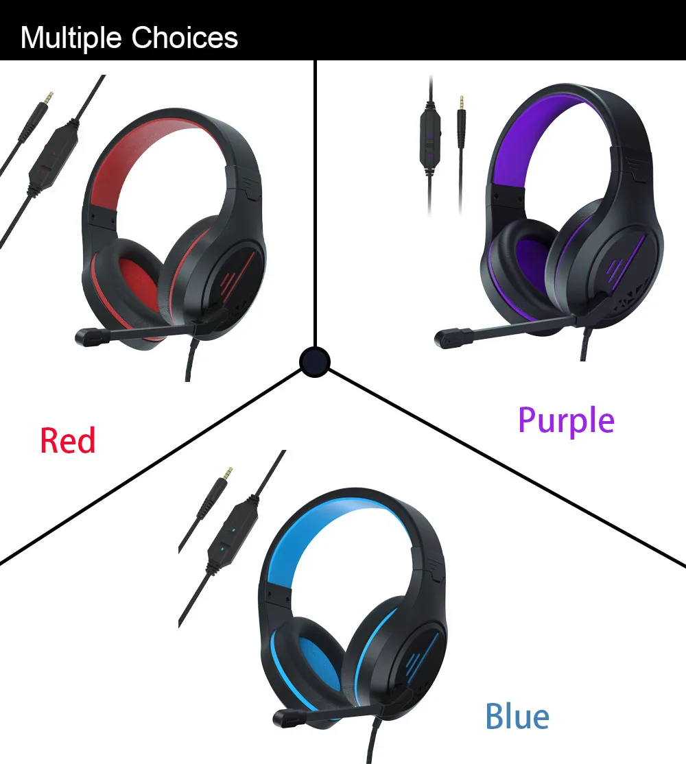 3.5mm video Gaming headphones Game headset Noise Isolating earphone with Microphone Volume Control for PS4 Play Station 4 PC