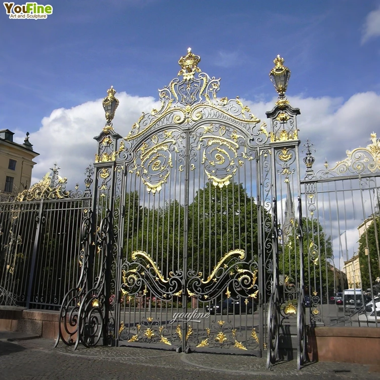 High Security Outdoor Large Size Wrought Iron Gate Luxury Mansion