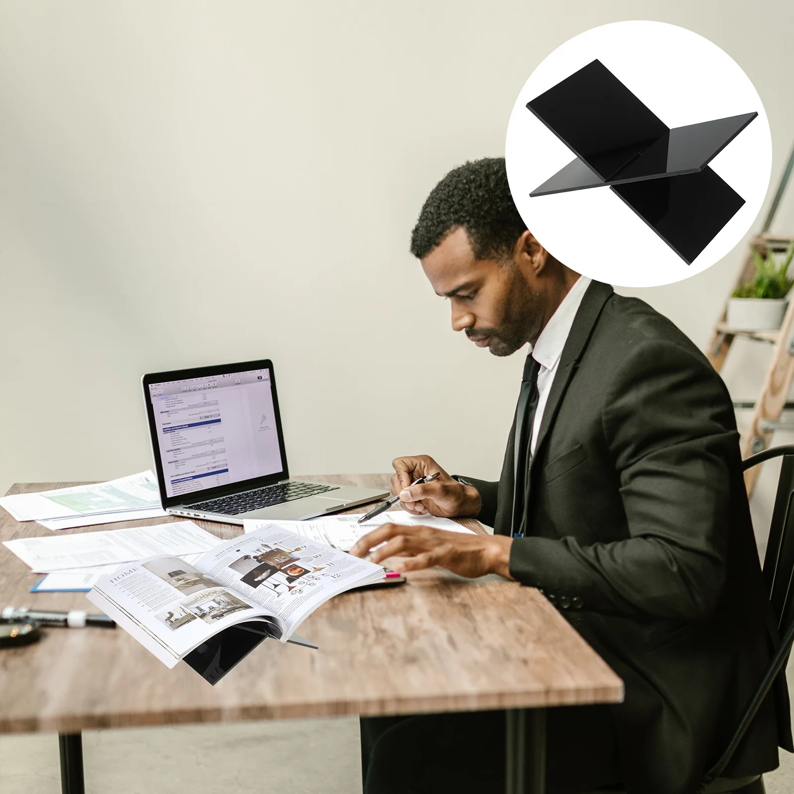 1 قطعة حامل الكتب الاكريليك سطح المكتب حامل كتب للكتب والمجلات الملفات الكتاب المقدس وصفة عرض الرف ديكور المنزل مكتب الدراسة