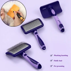 Dog Brush Stainless Steel Dogs Combs Massage Dog Grooming Brush Pet Hair Remover Cleaning Tools Soft Handle Cat Comb Cat Br Comb