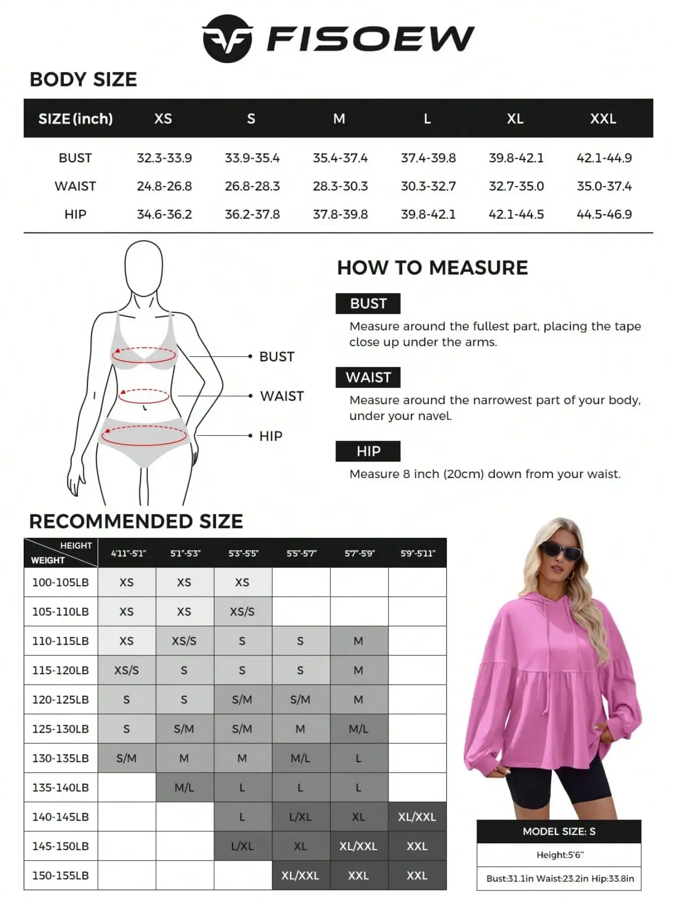 Fisoew femmes surdimensionné manches bouffantes à capuche ample vague coupe sweat décontracté Streetwear sweats à capuche femmes