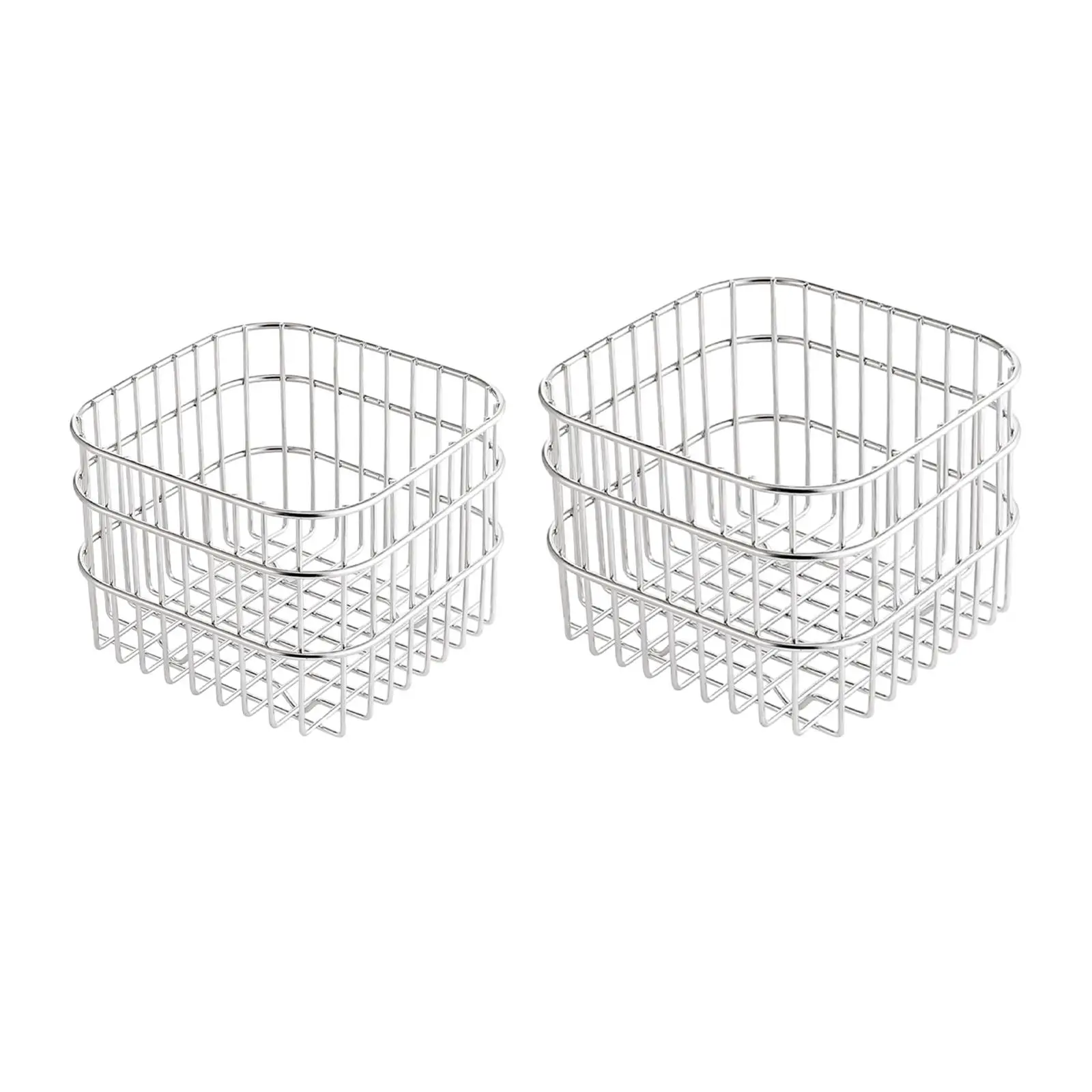 Small Fruit Basket Multipurpose Rustic Storage Bin Metal Storage Organizer Basket for RV Kitchen Bedroom Dormitory Office