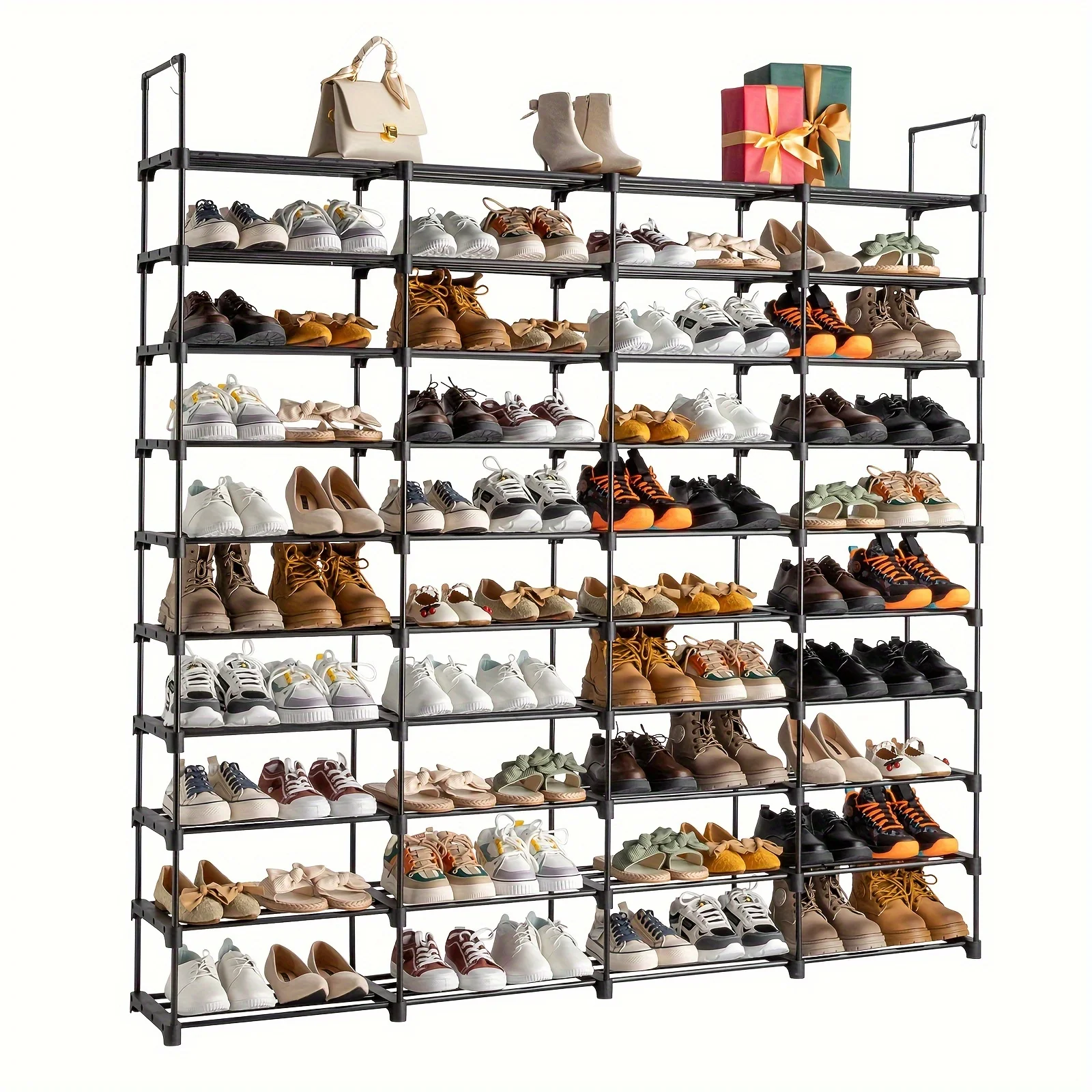 

10 Tiers Shoe Rack Storage Organizer Shelf Organizer for Entryway Holds 80 Pairs , Stackable Cabinet Rack