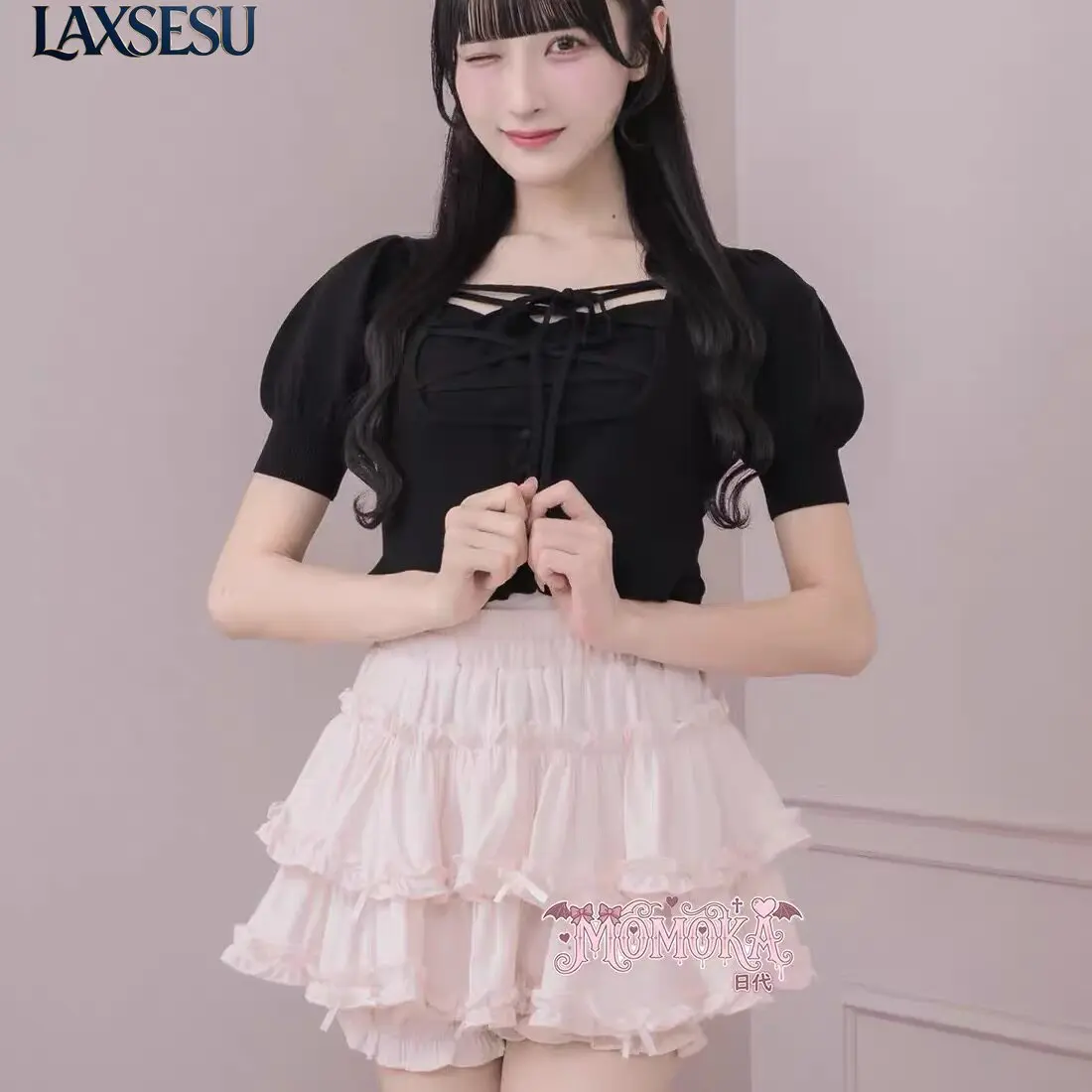 Japanese Mass-produced Ballet Style Bow Multi-layer Cake Fluffy Pumpkin Skirt Lei Lei Style Teardrop Style Short Skirt for Women