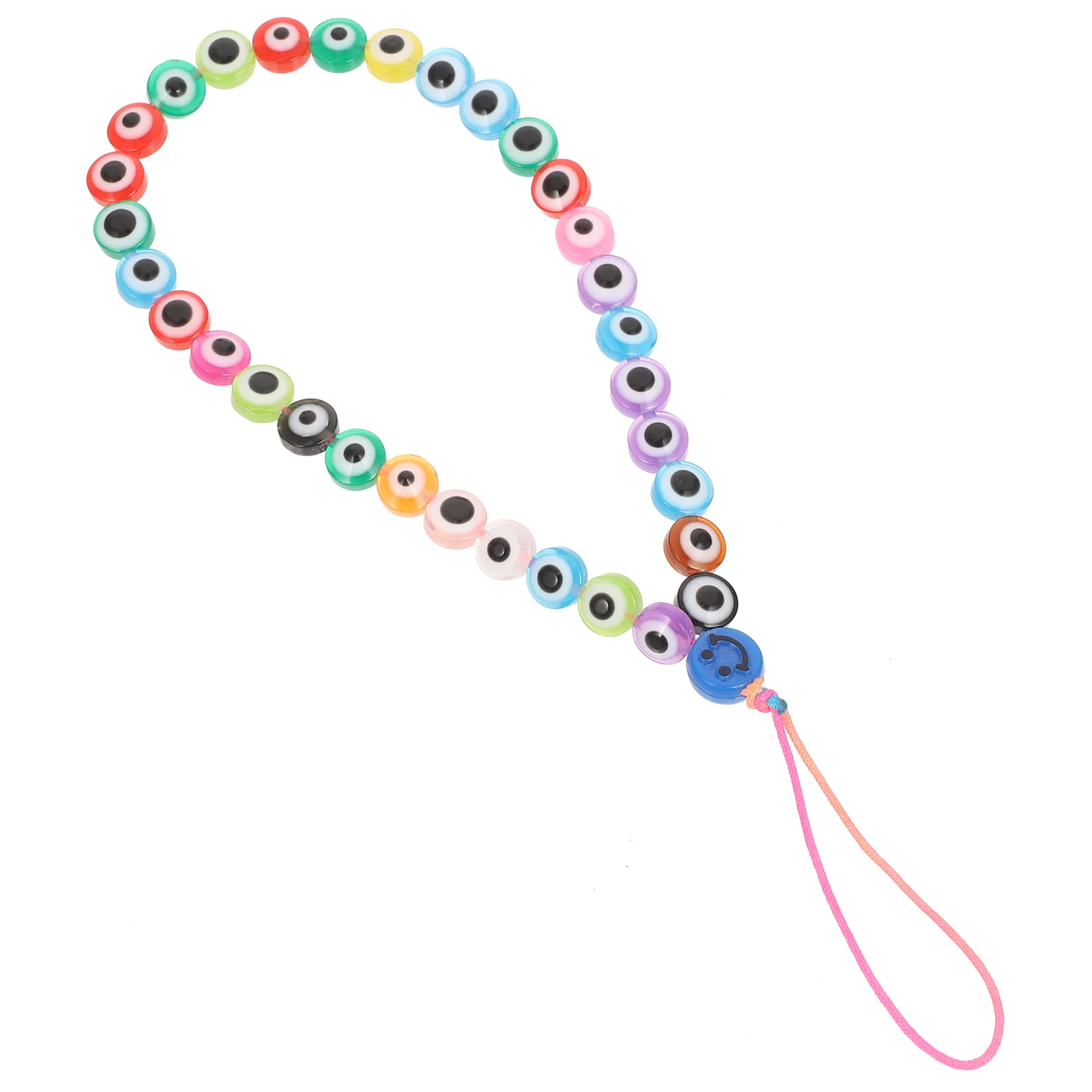 Lip Gloss Holder Keychain Mobile Phone Lanyard Lanyards Camera Wrist Strap Colorful Glass Beads