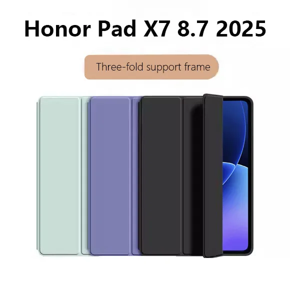 

Тройной чехол-держатель-подставка для Huawei Honor Pad X7 8,7 дюйма, 2025 г., мягкий силиконовый тонкий кожаный защитный чехол