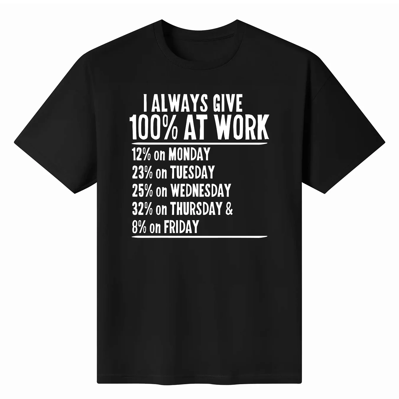 

New Fashion High Quality Limited I Always Give 100% At Work Funny Work Quotes Humor T-Shirt S-3xl