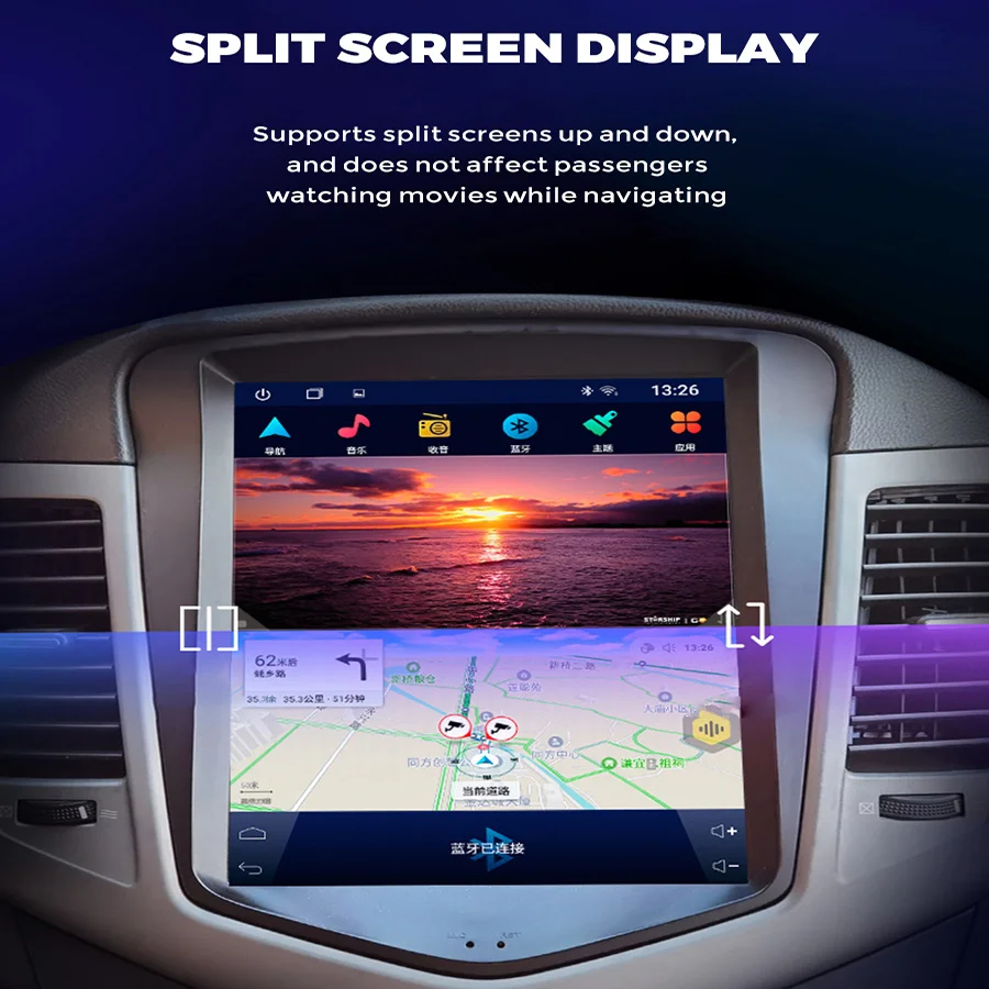 10.4\'\' Tesla Style Vertical HD Screen Android 11 Car GPS Navigation For Hyundai IX45/Santa FE Head Unit Car Stereo Auto Carplay