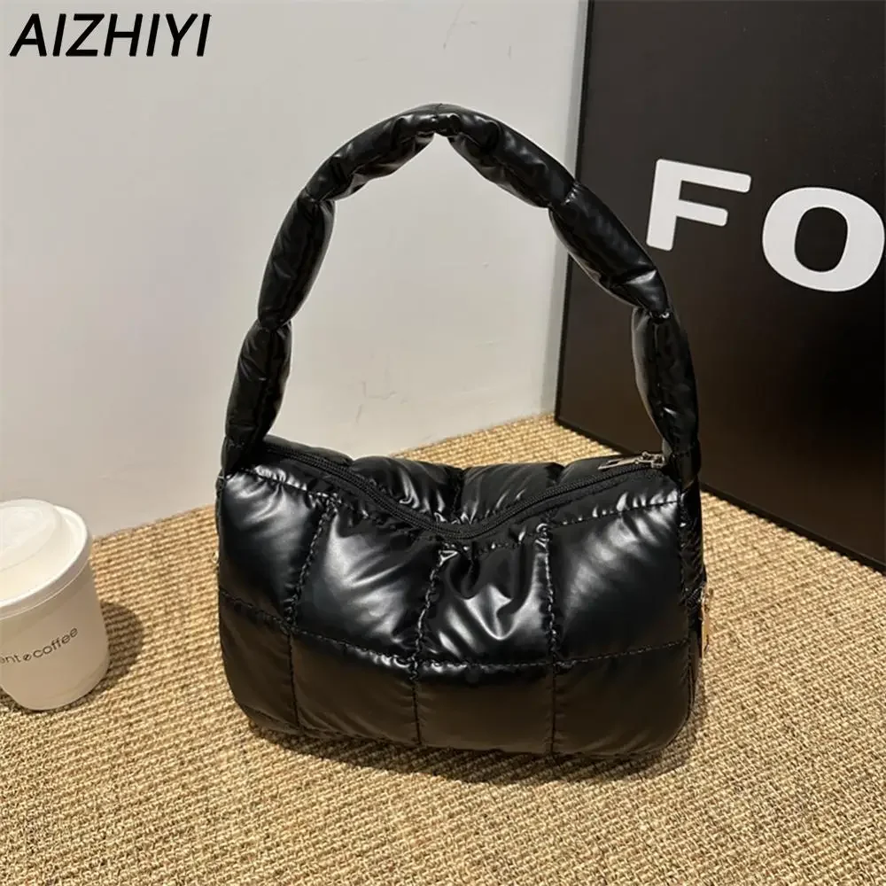 Nylon Bag for Women Diamond Lattice Hobo Bag Quilted Underarm Bag Small Phone Purse Armpit Cloud Bag Female Single Shoulder Bag