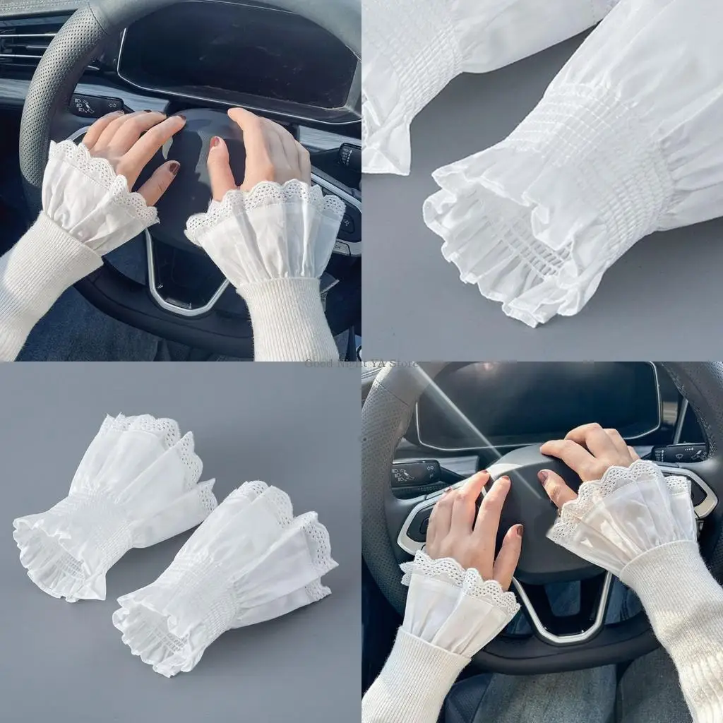 

Women Wrist Cuffs with Detachable Flared Sleeve Ruffled for Winter Autumn