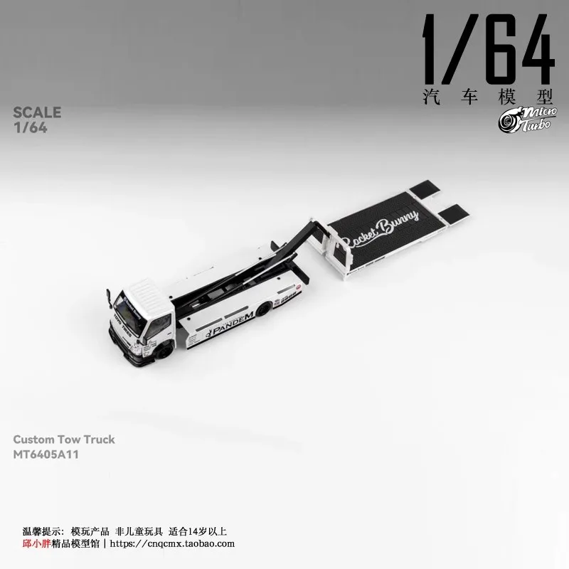 MicroTurbo 1/64 صاروخ الأرنب مخصص شاحنة سحب DieCast نموذج سيارة محاكاة تحصيل عرض ثابت سيارات نموذج الصبي لعبة هدية